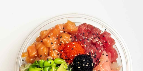 A colorful bowl of poke