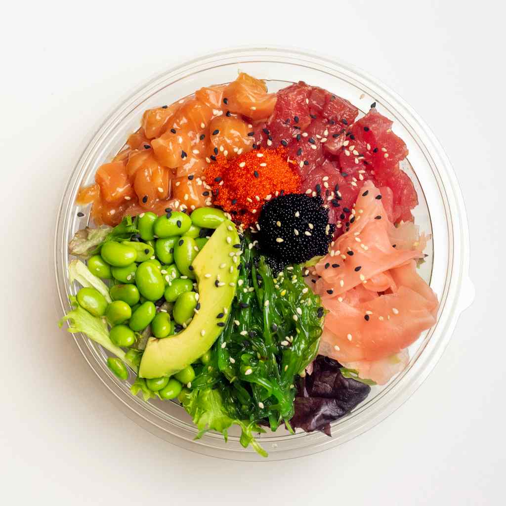 A colorful bowl of poke